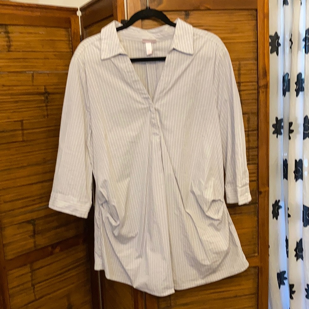 Isabel crisp cotton striped blouse